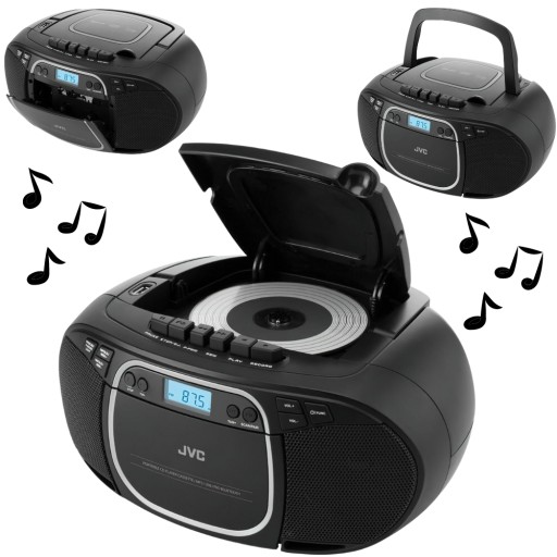 BOOMBOX RADIOODTWARZACZ CZARNY RC-E451B JVC CD USB WyświetlaczLCD MP3 Radio