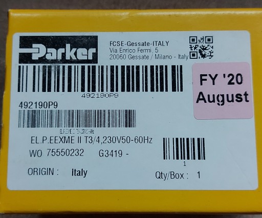 Электромагнитный клапан 492190P9 IECEx ATEX PARKER