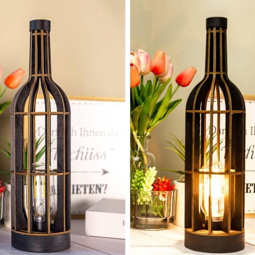 LAMPA LED STOŁOWA BUTELKA WINA LAMPKA LOFT VINTAGE DO MONTAŻU DIY E27 35cm