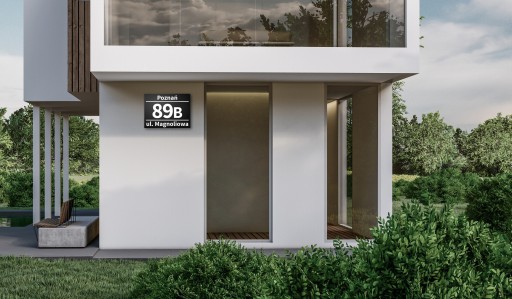 Табличка АДРЕС, МАТ ЧЕРНЫЙ, Номер дома, 30х40