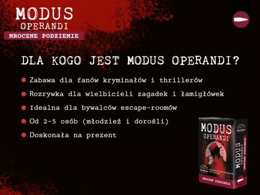 Detective MODUS OPERANDI Dark Underground ДЕТЕКТИВНАЯ ВЕЧЕРИНКА ИГРА