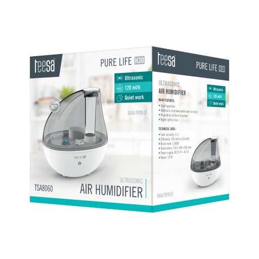 УЛЬТРАЗВУКОВОЙ УВЛАЖНИТЕЛЬ ВОЗДУХА TEESA PURE H30