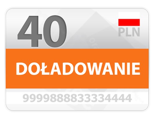 Пополнение счета Orange 40 злотых