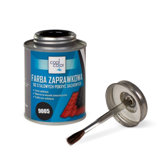 FARBA ZAPRAWKOWA DO STALOWYCH POKRYĆ DACHOWYCH 200 ML RAL 8019 BRĄZOWY