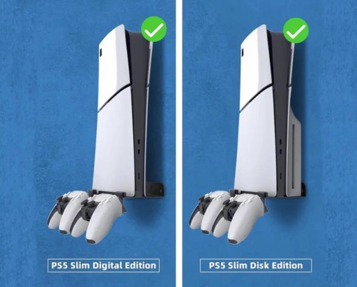 Держатель для PlayStation 5 PS5 SLIM подставка основание настенный кронштейн для консоли и геймпадов черный