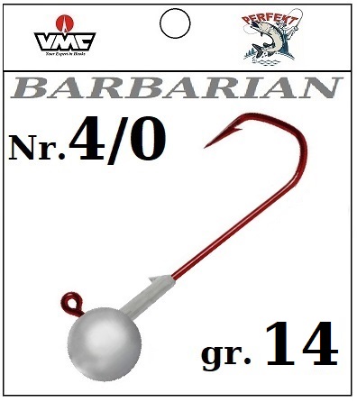 ДЖИГ-ПЕРФЕКТ С ВОРОТНИКОМ на крючок VMC BARBARIAN RED №4/0 - 14 гр.