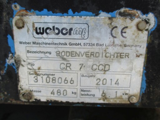 Zagęszczarka Weber CR7 CCD 500 kg 2014 r