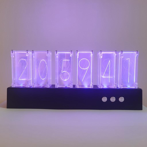 Светодиодные часы Nixie Tube Clock RGB, декор для комнаты