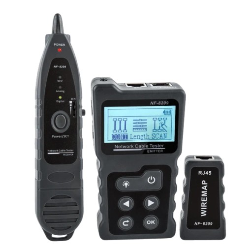 Zaawansowany Tester Kabli Sieciowych Noyafa NF-8209 Porty RJ45 Ekran LED