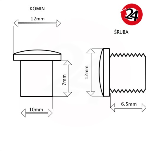 Śruby do korby Rowerowej z kominem NIEBIESKA do zębatek A2Z LEKKA ALU 5szt