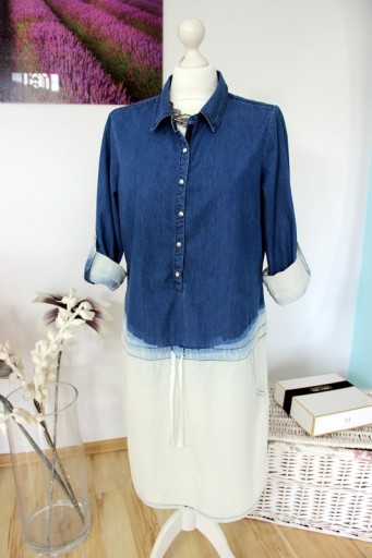 Anmol Długa tunika dwukolorowy jeans 40 42 44