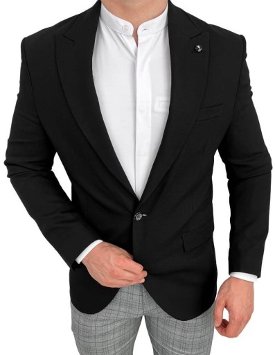 Czarna marynarka meska casual Stylovy H83 - 54