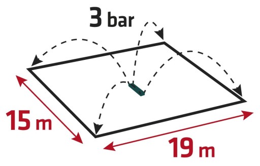 КОЛЕБАТЕЛЬНЫЙ САДОВЫЙ ДОЖДЕВАТЕЛЬ 285м2 18 ФОРСУНОК + ИГЛА VERTO 15G772