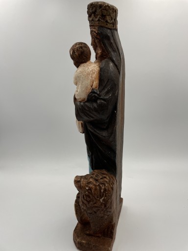 Gotycka figurka Matki Bożej Flandryjskiej, Matki Boskiej GIPS 39.5cm