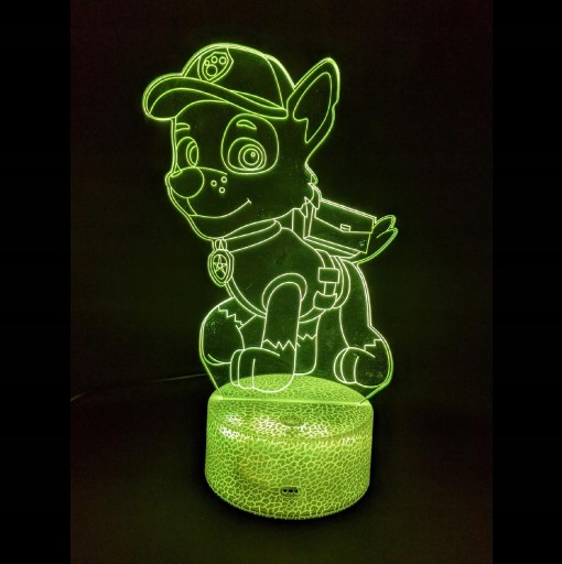 3D LED ночник PAW PATROL ROCKY USB + ДИСТАНЦИОННЫЙ