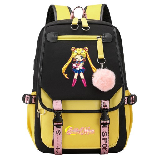 НОВЫЙ ШКОЛЬНЫЙ РЮКЗАК SAILOR MOON USB ВЫКРОЙКИ А4 БОЛЬШОЙ