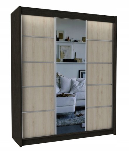 Szafa przesuwna M szer. 180 cm Wenge/dąb sonoma