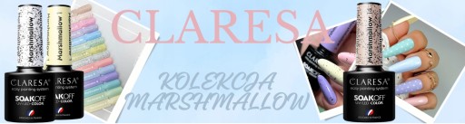 CLARESA ГИБРИДНЫЙ ЛАК UV/LED MARSHMALLOW 7 STRACIATELLA БЕЛЫЙ С БЛЕСТКАМИ