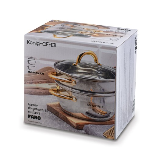 Индукционная пароварка STEAMER POT 2,9 л Faro GOLD Konighoffer