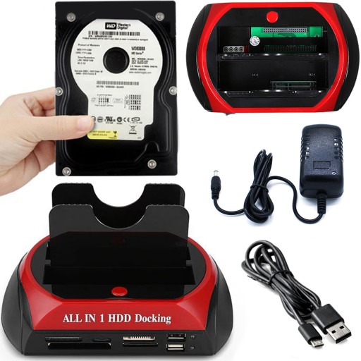 SATA ATA IDE HDD SSD-накопитель док-станция USB SD Картридер MS 480 Мбит/с