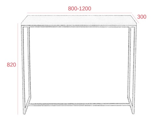 Toaletka Konsola Metalowa Loft złoty biały 110x30
