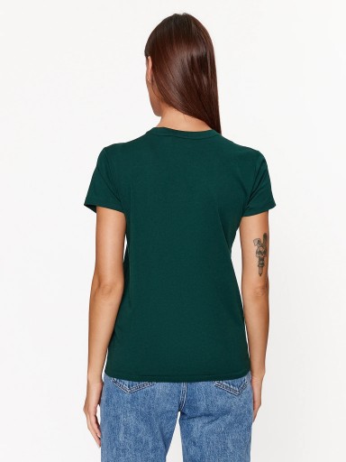POLO RALPH LAUREN damski t-shirt okrągły dekolt zielona koszulka basic