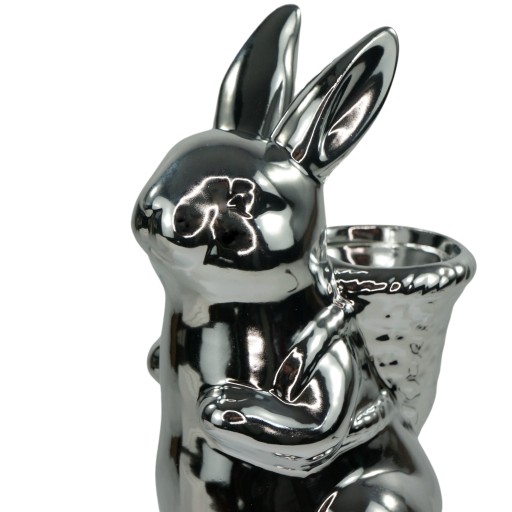 Zając królik ceramiczny 20 cm osłonka pod stroiki