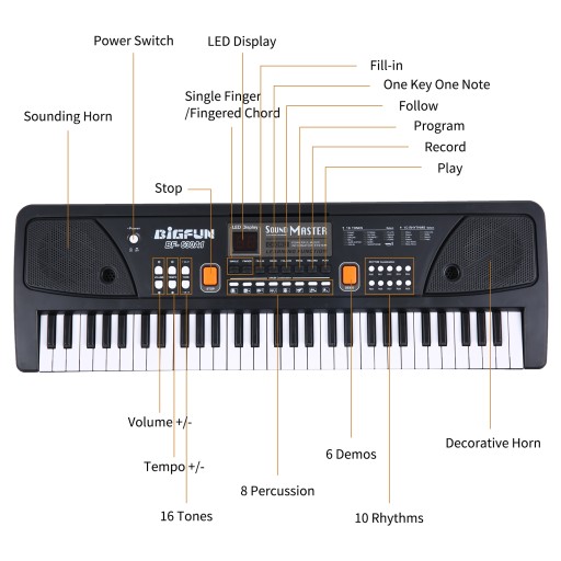 BIGFUN 61 клавиша USB электронный орган детский электрический
