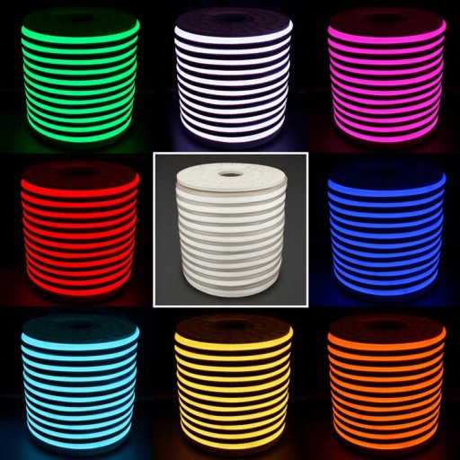 НЕОНОВЫЙ ГИБКИЙ СВЕТОДИОДНЫЙ СВЕТОДИОДНЫЙ ШЛАНГ 230 В RGB ЦВЕТНОЙ IP44