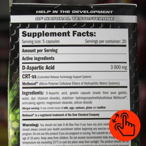 DAA - Kwas D asparaginowy tabletki - Suplement Booster testosteronu libido