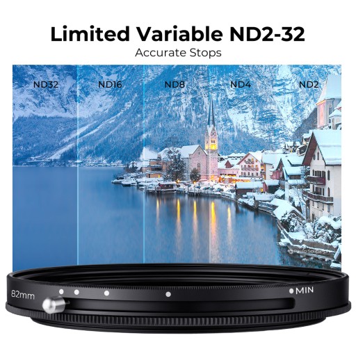 Фильтр 58 мм поляризационный + серый регулируемый ND2-32 Nano X K&F CPL ND2-ND32
