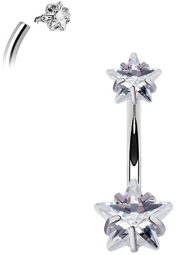 СЕРЕБРЯНЫЕ СЕРЬГИ С ЦИРКОНИЕМ, ЗВЕЗДЫ SS316L