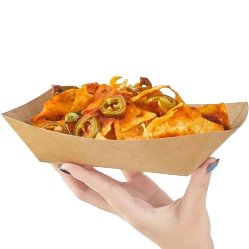 POJEMNIKI PAPIEROWE KRAFT 375ML 25SZT MOCNE WIELORAZOWE FRYTKI HOT DOGI