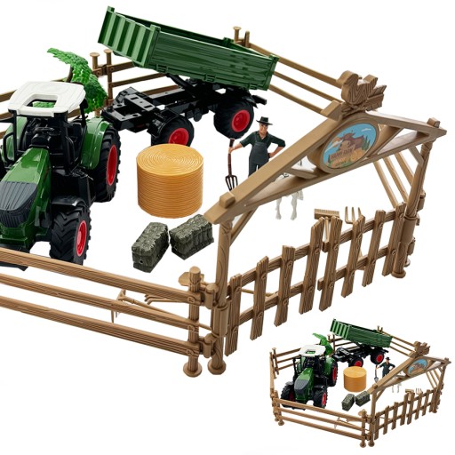 Farma TRAKTOR PRZYCZEPA Mały Farmer Zestaw Dla Dzieci Zwierzęta Zagroda 21e