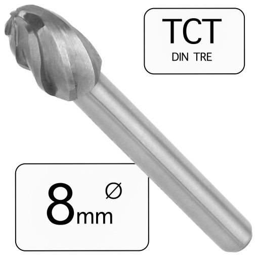 8 mm Pilnik Obrotowy TRE Owalny - Aluminium