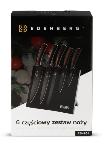 НАБОР МОЩНЫХ КУХОННЫХ НОЖЕЙ 6 шт. + МАГНИТНАЯ ПОДСТАВКА EDENBERG 964