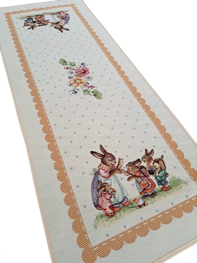 BIEŻNIK WIELKANOCNY NA ŁAWĘ 40x100 cm W ZAJĄCZKI