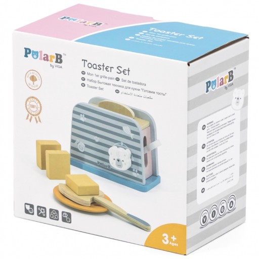 VIGA TOYS Drewniany toster z akcesoriami z serii PolarB