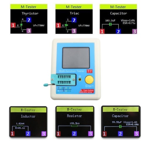 LCR-T7 ТЕСТЕР ТРАНЗИСТОРОВ NPN RLC MOSFET МЕТР