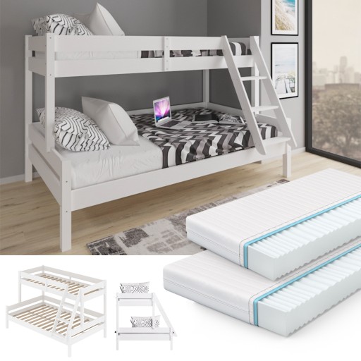 кроватка EVEREST 200X120 БЕЛАЯ + МАТРАС VITALISPA