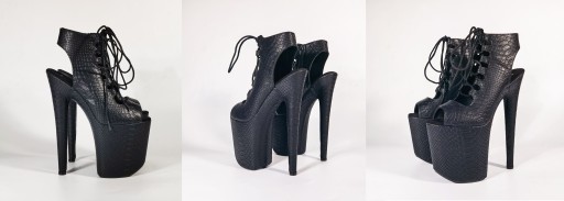 КАБЛУКИ ЖЕНСКИЕ, ЧЕРНЫЕ ТУФЛИ НА ПЛАТФОРМЕ ДЛЯ ТАНЦЕВ НА ПИЛДЕ SexyHeels 20 CM 39