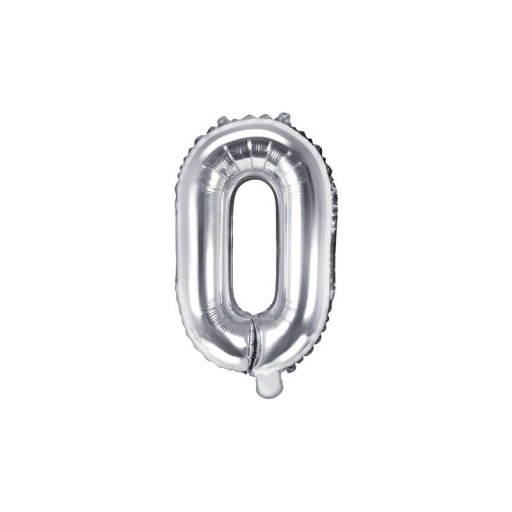 Balon foliowy LITERA O srebrny 35 cm