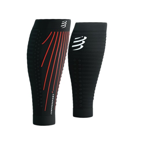 COMPRESSPORT R2 AERO Black/Red T4 Легкие компрессионные бандажи для голени