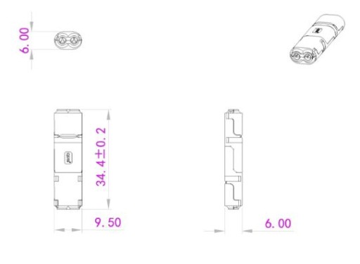 Złączka elektryczna 2P konektor złącze Szybkozłączka spinka LED 2 Pin x2
