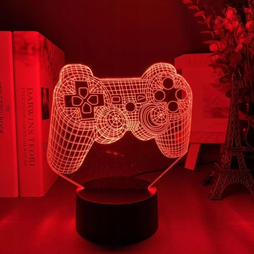 Настольная лампа Статуя Led Pad Контроллер PS Playstation Ваша надпись