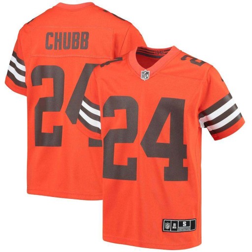 Футбольная майка Cleveland Browns Nick Chubb оранжевая инверная майка
