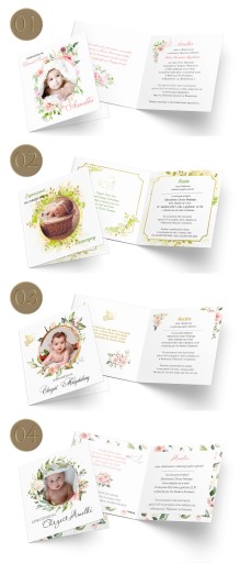 ZAPROSZENIA na chrzest foto BOHO Personalizacja