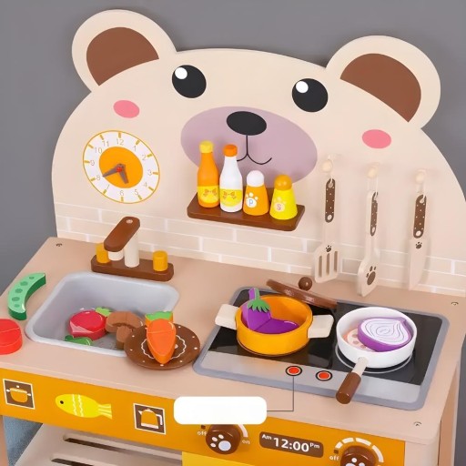 ДЕРЕВЯННЫЕ КУХОННЫЕ ИГРУШКИ ПОДАРОЧНЫЕ ИГРУШКИ КУХОННЫЕ БОЛЬШОЙ МЕДВЕДЬ МОНТЕССОРИ ЭКО