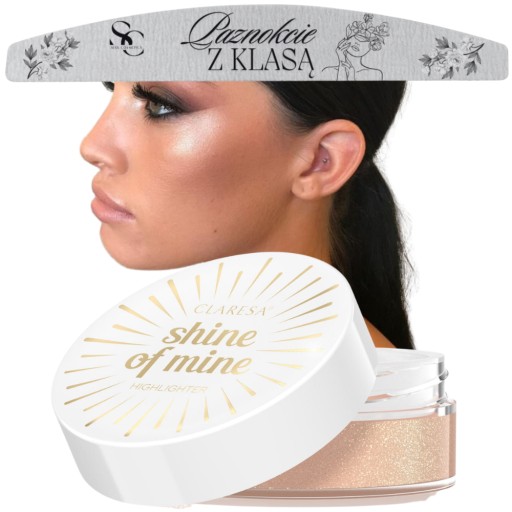 Claresa Rozświetlacz sypki Shine of Mine 11 More Champagne puder + PILNIK