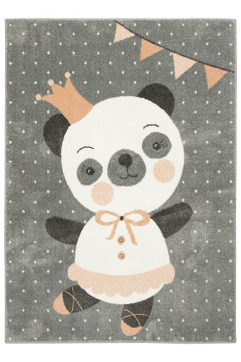 160x230 cm DYWAN LIMA DLA DZIEWCZYNKI PUDROWY RÓŻ SZARY BALETNICA PANDA
